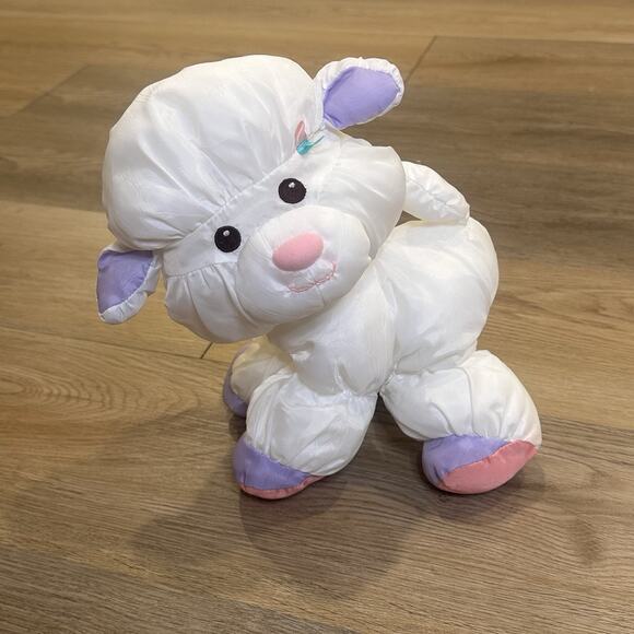 Vintage 1993 Fisher Price Puffalump 12” White LAMB plush animal Sheep RARE! EUC - Picture 1 of 11
